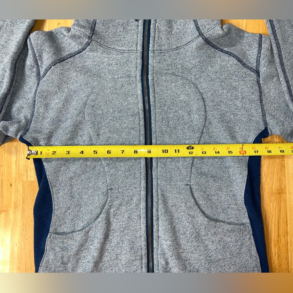 Lululemon Size 8 On The Daily Hoodie Full Zip Jacket Heathered Poseidon - Picture 10 of 16